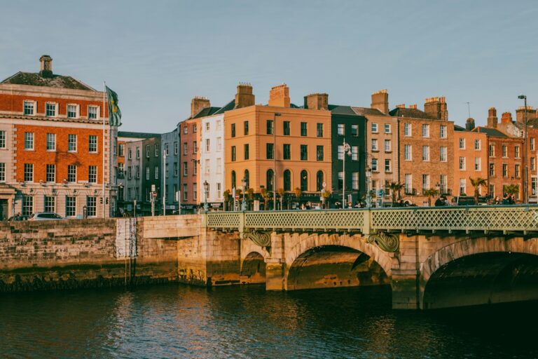 Illustrative river and bridge cityscape for the Kinahan network article
